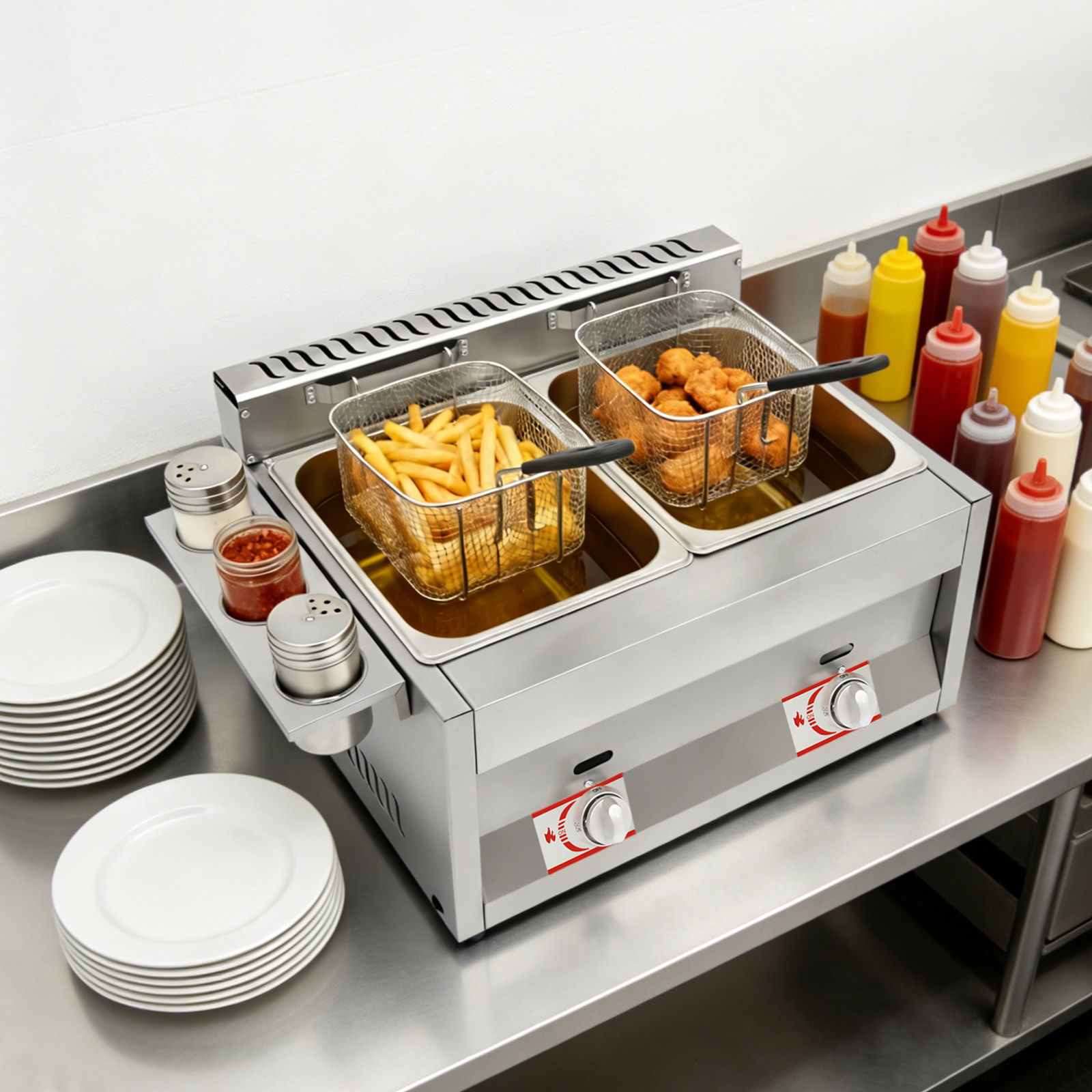 Commercial Dual Tank Deep Frye - огляд і ціна Deep Fryer Commercial