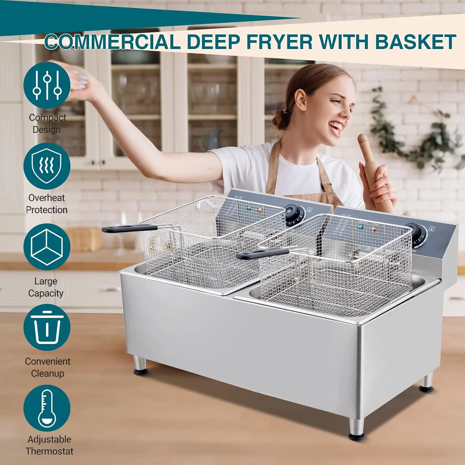 23.2 Quart Commercial Electric - огляд і ціна Deep Fryer Commercial