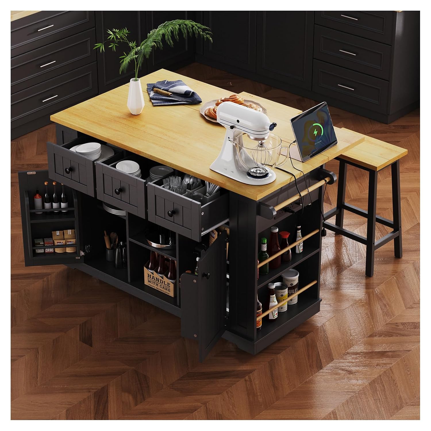 53 Inch Rolling Kitchen Island - огляд і ціна Commercial Kitchen Outlets