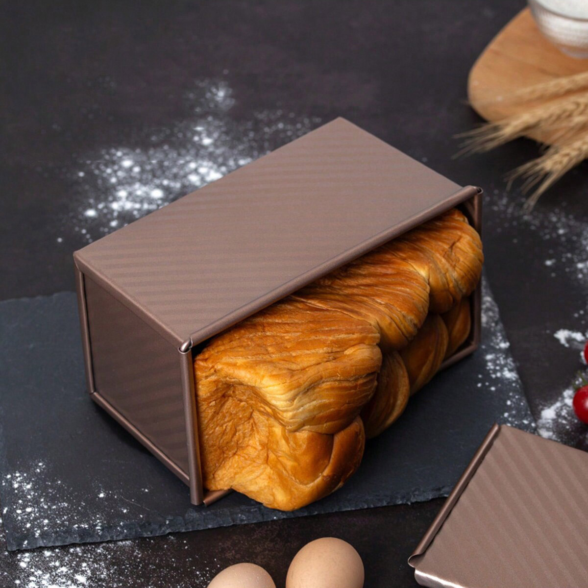 1pc Golden  Loaf Pan with Lid  - огляд і ціна Rotary Bakery Oven