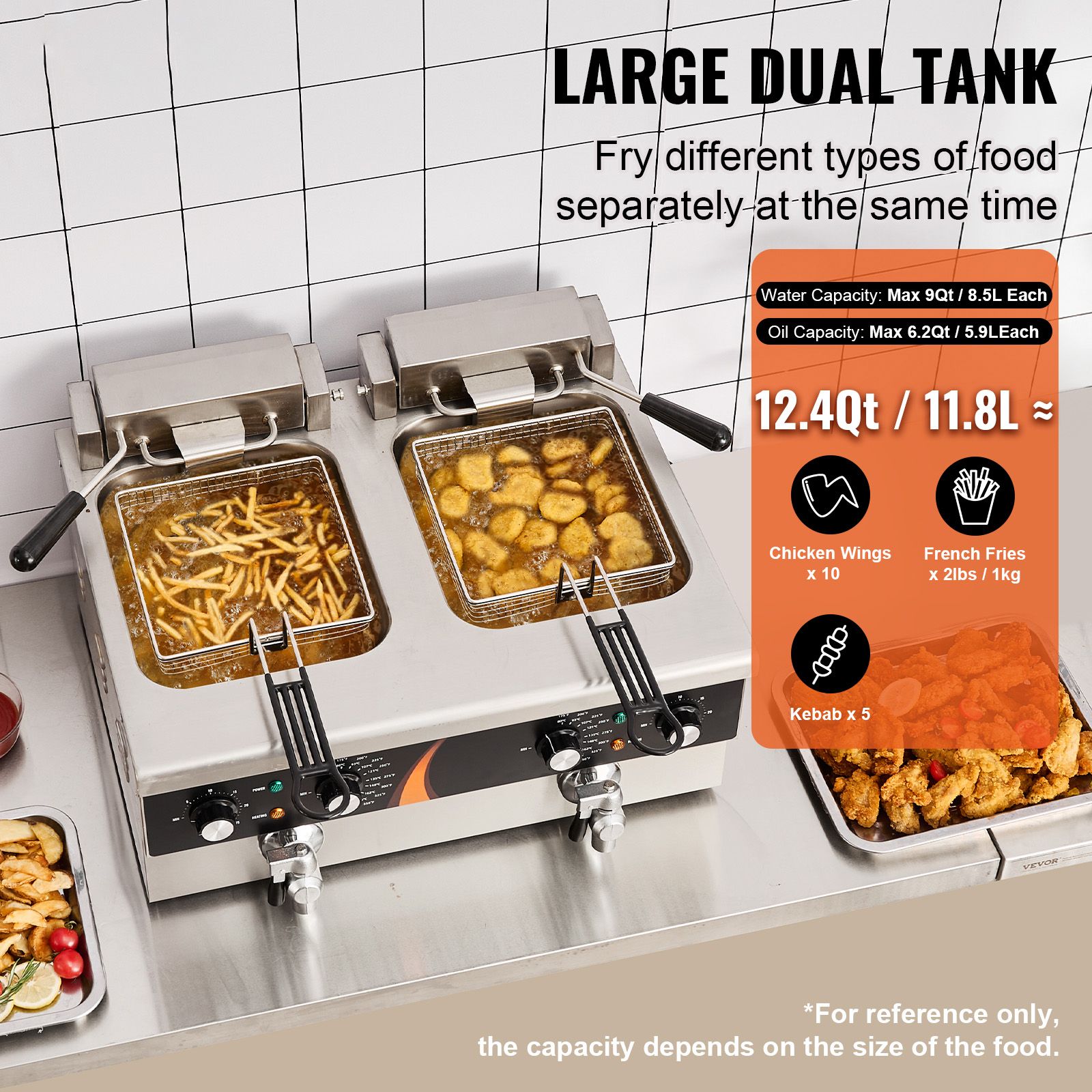 Commercial Deep Fryer 3500W, D - огляд і ціна Deep Fryer Commercial